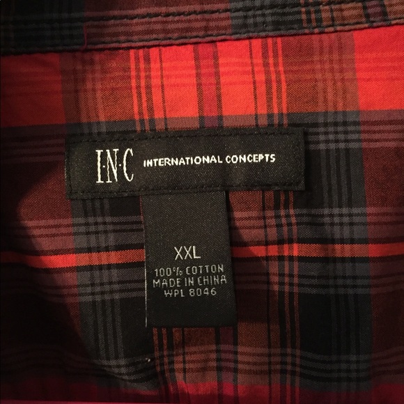 Red, orange and black snap front western shirt. - Picture 2 of 5